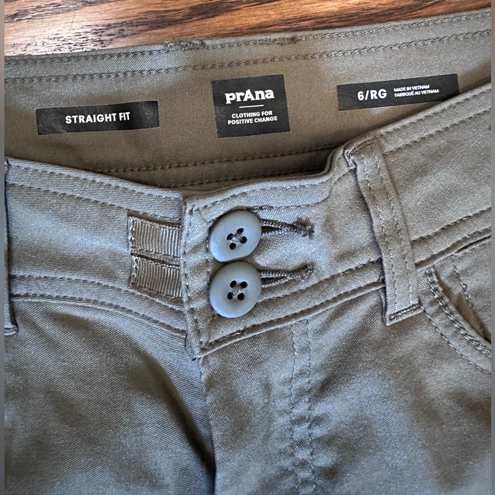 Prana Halle Straight Fit Women's Olive Green hiking pants size 6 regular - Picture 6 of 9